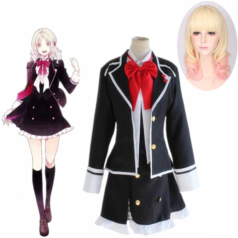 

Anime Diabolik Lovers Cosplay Costumes Komori Yui Cosplay Wig Halloween Carnival Women Uniforms Komori Yui COS School Uniforms