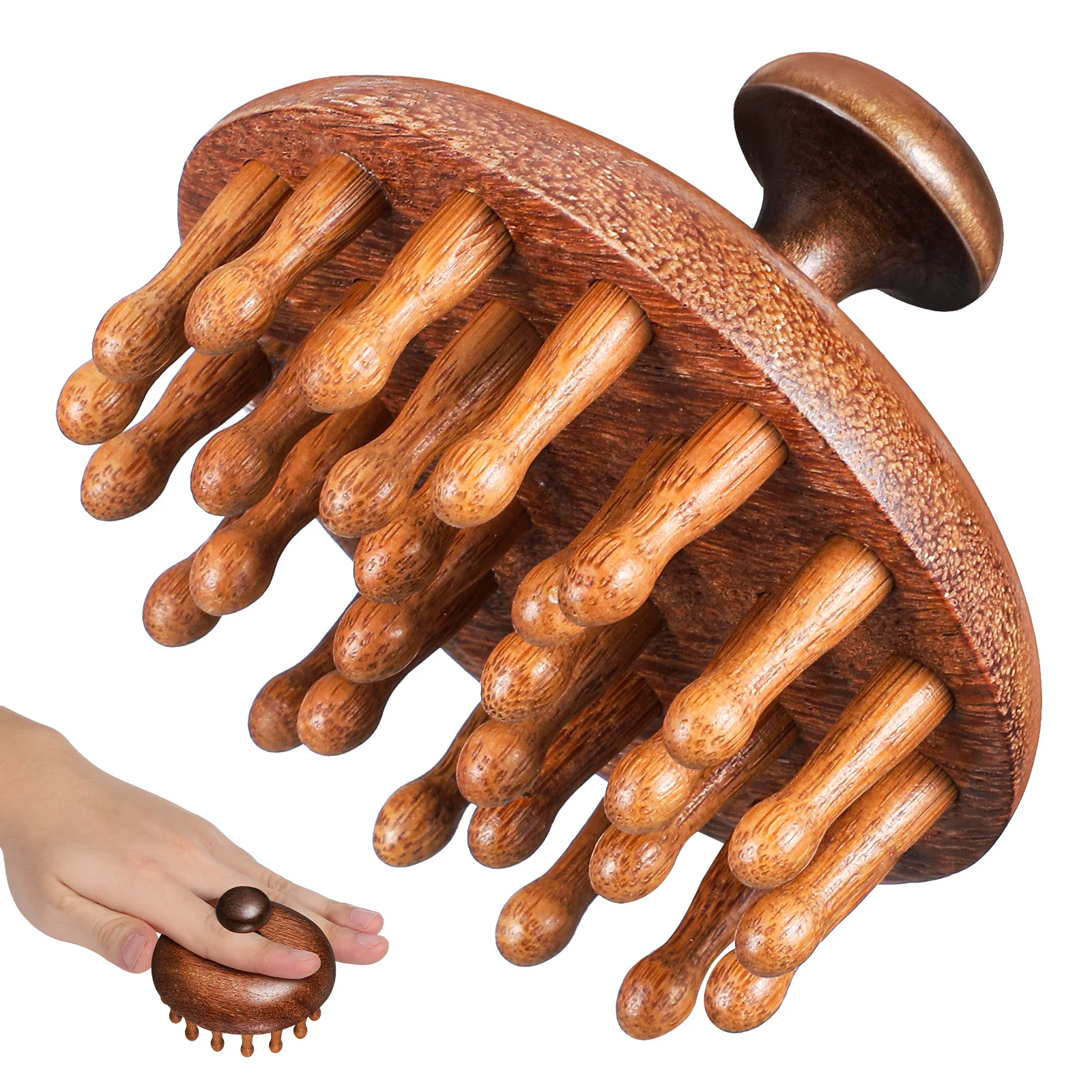 

Wooden Scalp Massager Disc Design Dense Bristles For Dry Wet Hair Scalp Care Tool Hair Massage Brush Relaxation