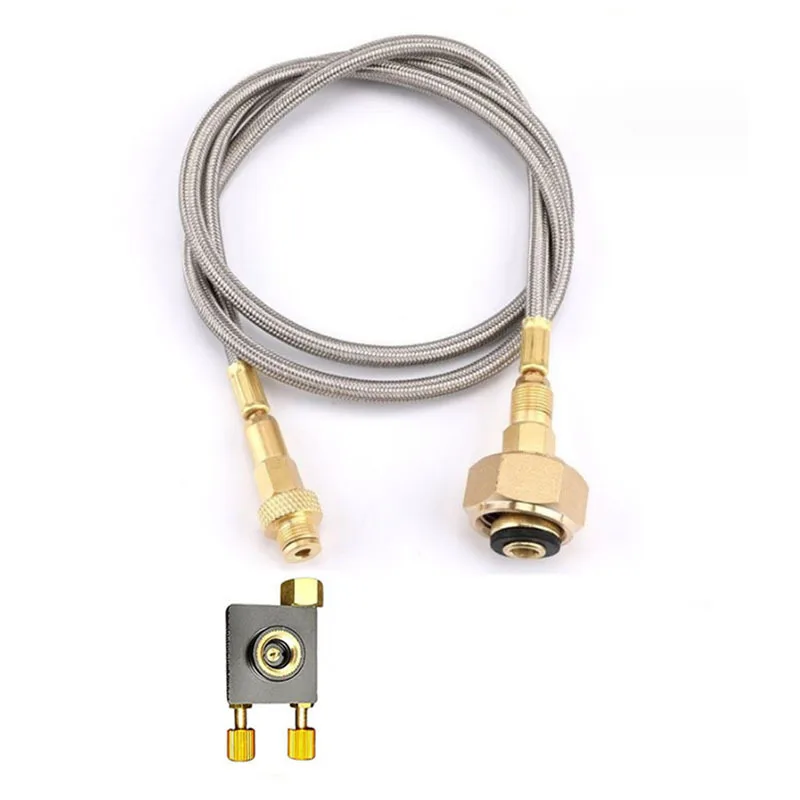 Refill Adapter For European Gas Tank Camping Stove Connector Portable Liquefied Propane Conversion Pipe Fitting Kit