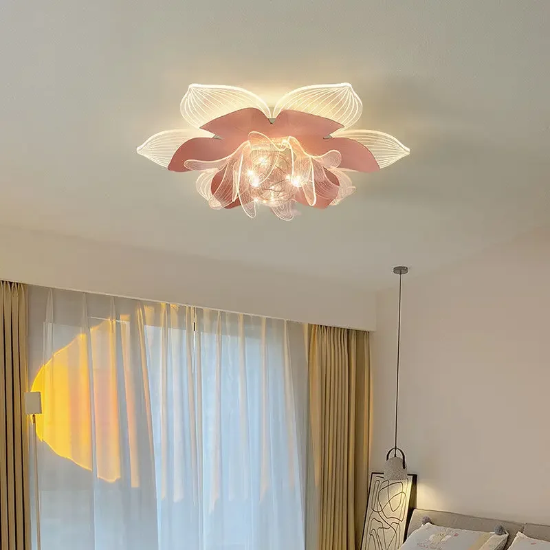 Flower bedroom light, Nordic warm and romantic room creative, starry master bedroom ceiling light