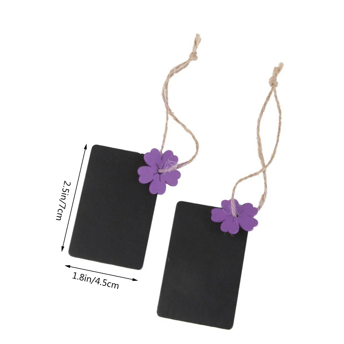 10 قطعة علامات الأسعار الخشبية الصغيرة 7X4.5 سنتيمتر أسود أرجواني مزدوج الوجهين معلقة السبورة للهدايا الزفاف الديكور عرض علامة #3