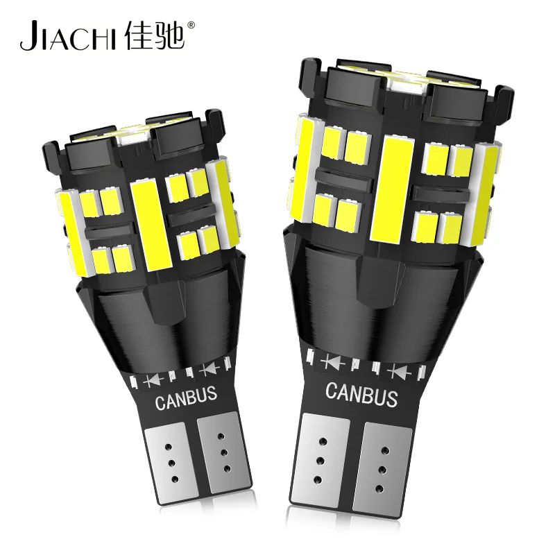 

Jiachi 10pcs T15 Reversing Led Light High Power W16W Led Bulb CANBUS 2015 7020 Chip 6500K White Backup Lamp 921 912 Auto Bulb