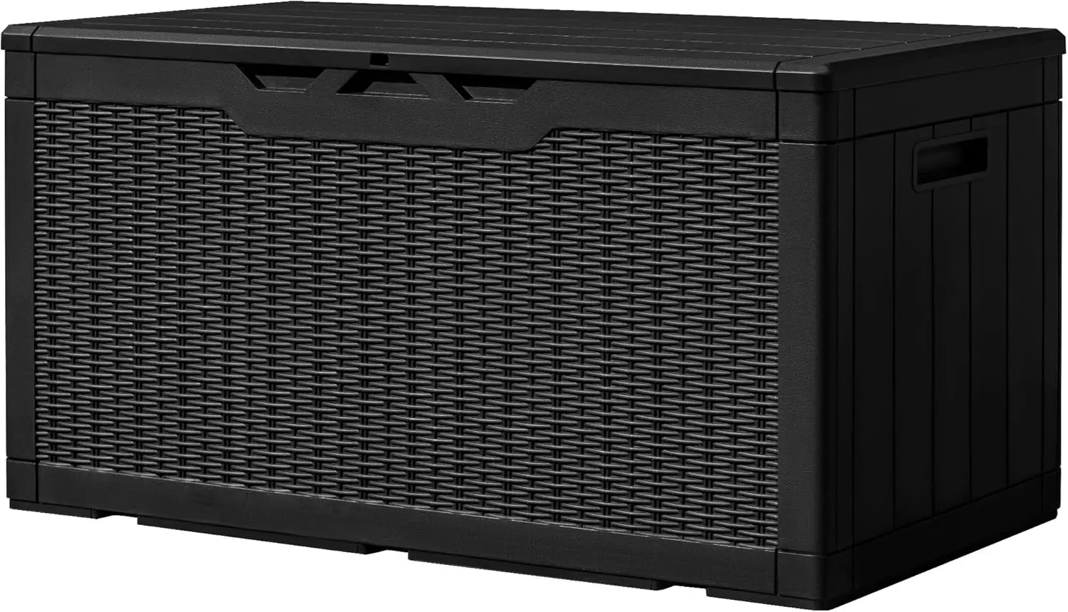 

100 Gallon Outdoor Storage Box, Waterproof Resin Deck Box for Patio Furniture and Garden Tools, Lockable Dark Black