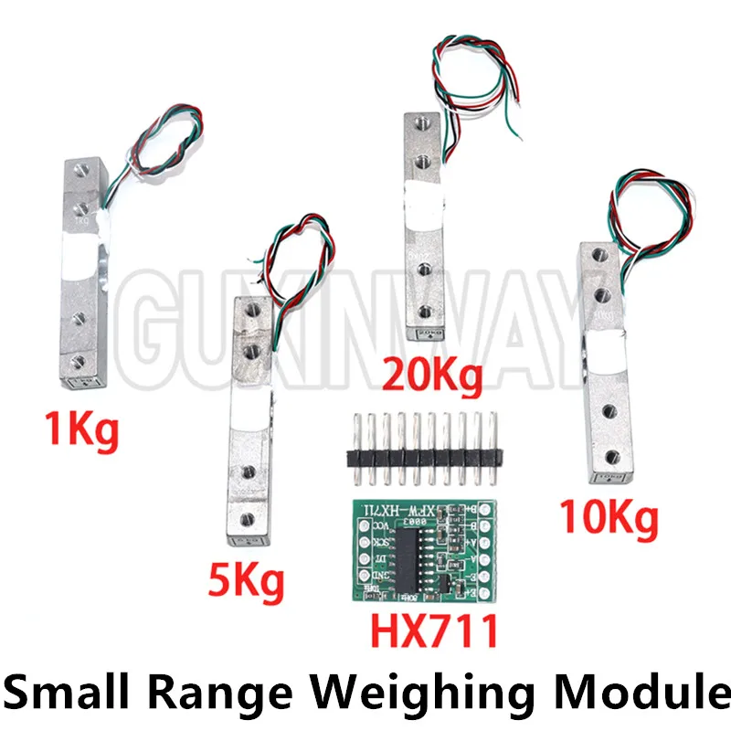 Load Cell 1KG 2KG 5KG 10KG 20KG HX711 AD Module Weight Sensor Electronic Scale Aluminum Alloy Weighing Pressure Sensor