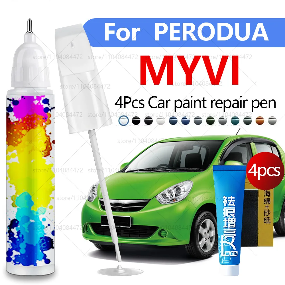 

Ручка для ремонта автомобильной краски PERODUA MYVI, аксессуары для ремонта царапин, 4 шт., зеленый G40 G60, золото 583, красный R63, черный, 209, фиолетовый P11