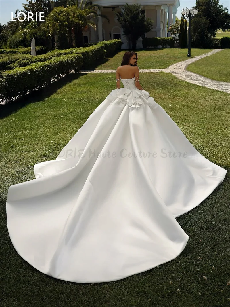 LORIE Luxury Shiny A-line Off Shoulder vestidos de novia Wedding Dress Flower Bridal Gowns Applique Wedding Gown Customized 2025 image 2