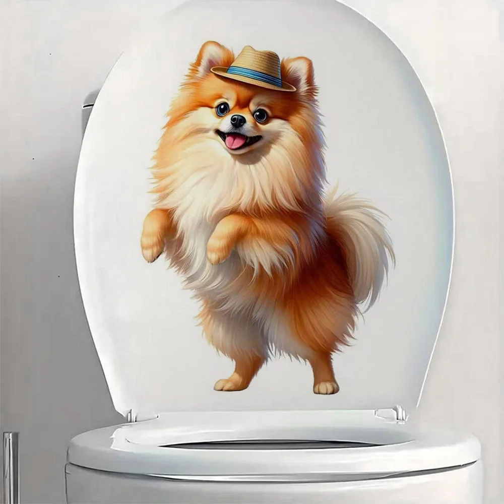Cute Pomeranian Self-Adhesive Stickers, Bedroom Entryway Living Room Porch Home Decoration Wall Stickers, Removable Stickers