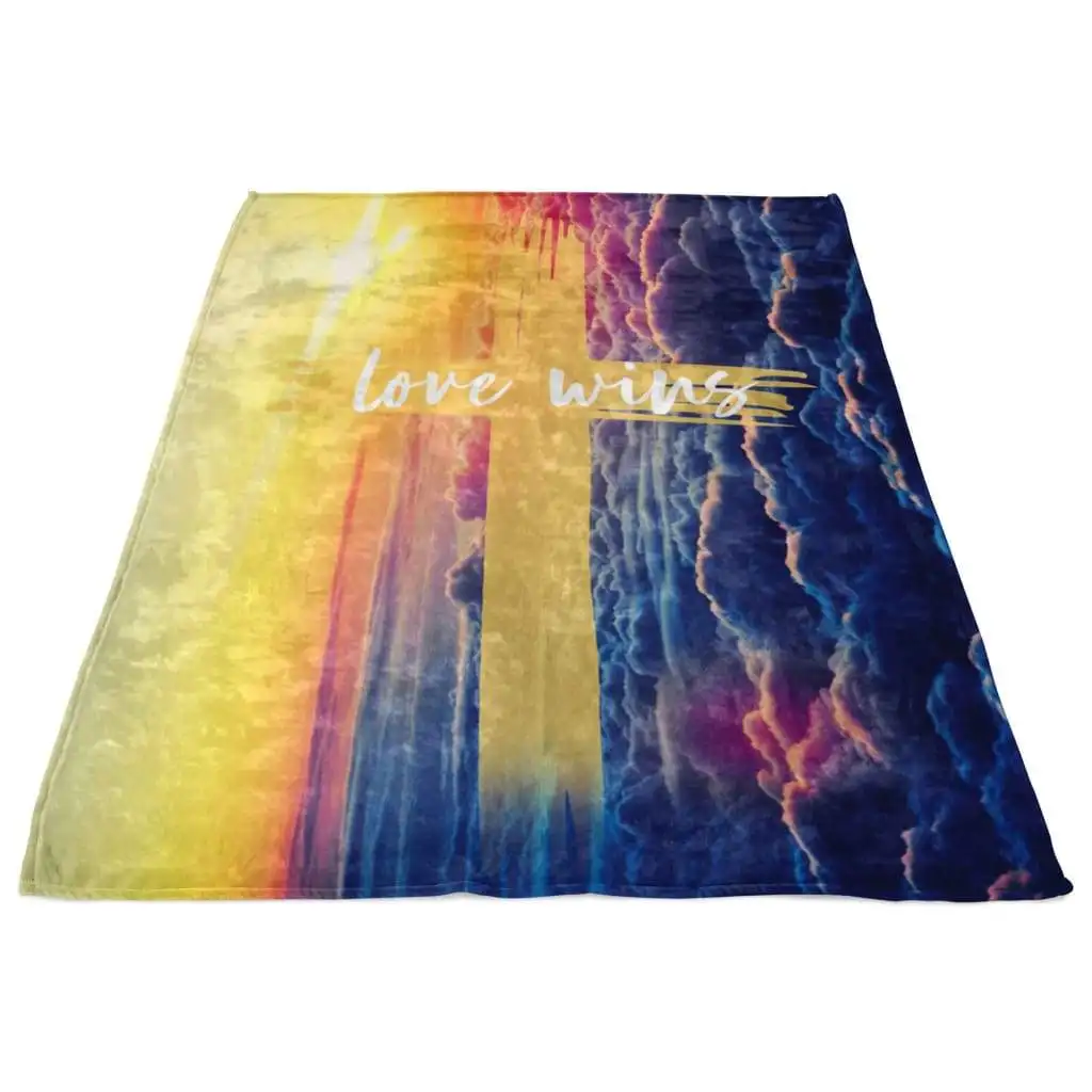 Love Wins Customize Design, Personalized Fleece Blanket Print Fleece Blanket 3D printed Blanket