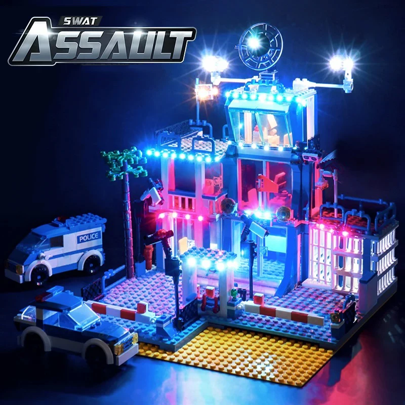 

SWAT Police Station Military City Model Set Prison Car Policeman Boat Figures Model Building Blocks DIY Toy for Kids Boys Gift