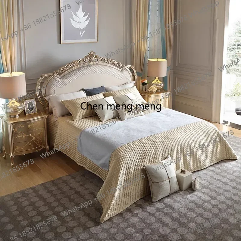 X188 Luxury Bedroom Bed King Size Castle Girls Human Dog Wooden Massage Bed Princess Sleeping Letto Matrimoniale Trendy Furnitur