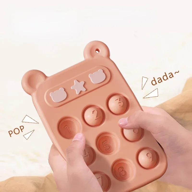 New Children Baby Silicone Teether Toys Food Grade  BPA Free Phone Shape Newborns  Safe Grinding Rod Sensory Educational