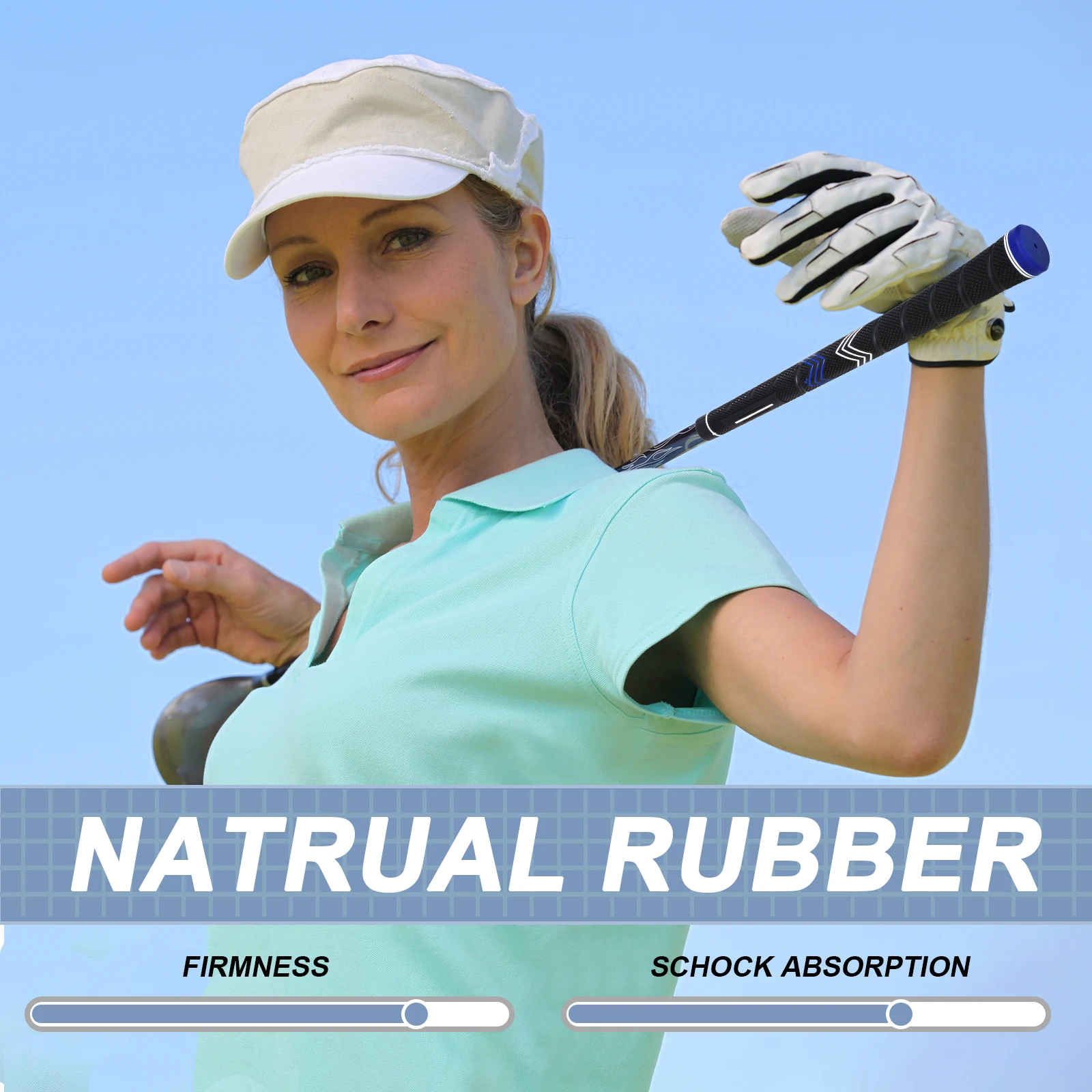 10 Stück Premium-Golfgriffe aus schwarzem Gummi, rutschfest, Standard-/Midsize-/Oversize-Größe, 3 Größen, Golfschlägergriffe mit 13 Bändern – Detail 3