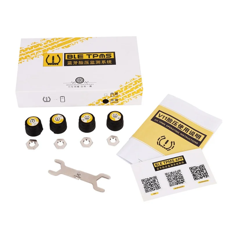 

4PCS/Set BLE TPMS for Android and IOS Sensors 4.0 Car External Sensor TPMS Tire Pressure Monitoring System Best Cheap