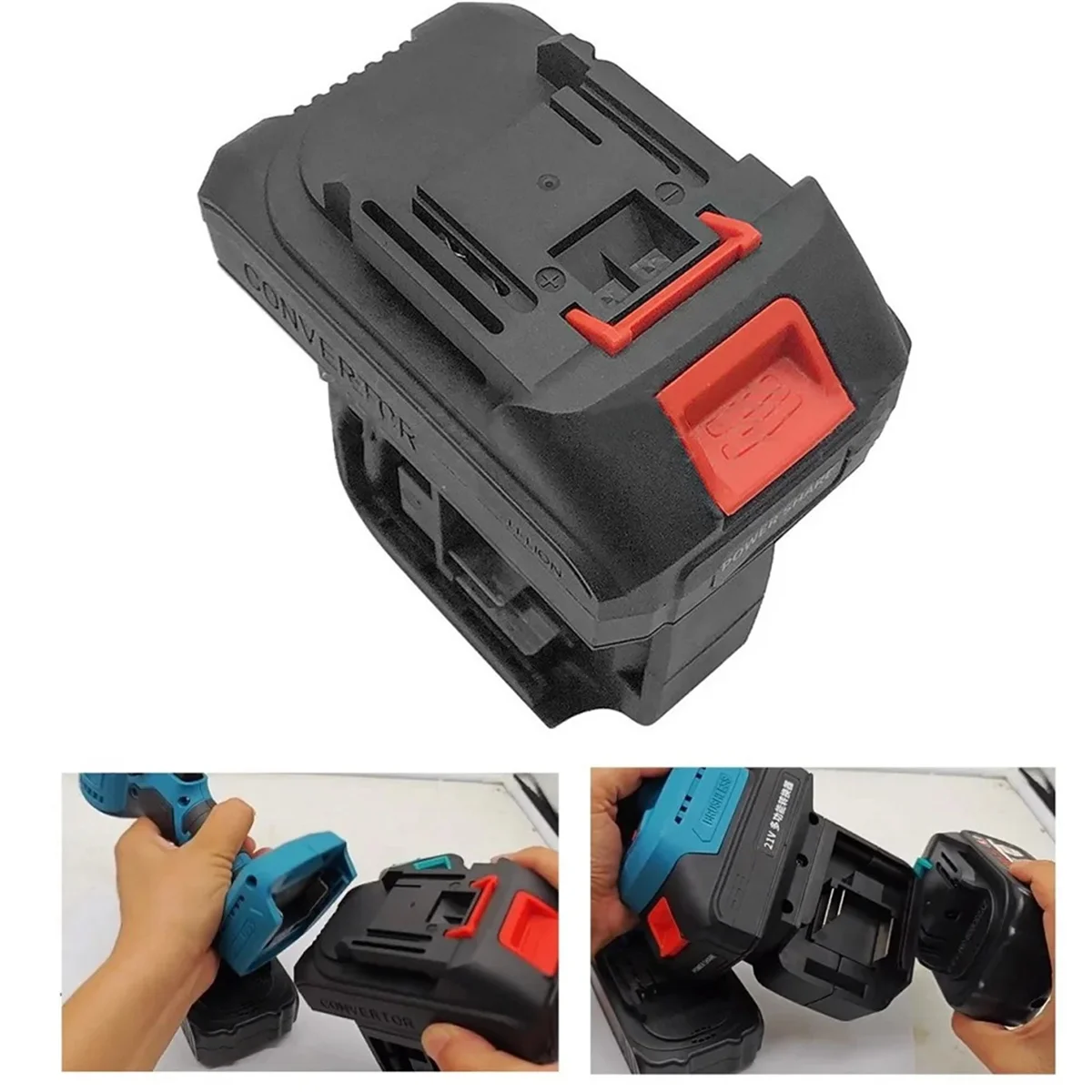 Power Tool Bateria Adaptador para Makita, Broca Elétrica Impacto, Chave, Chave De Fenda, Li-Ion Bateria Conversor, 2 em 1