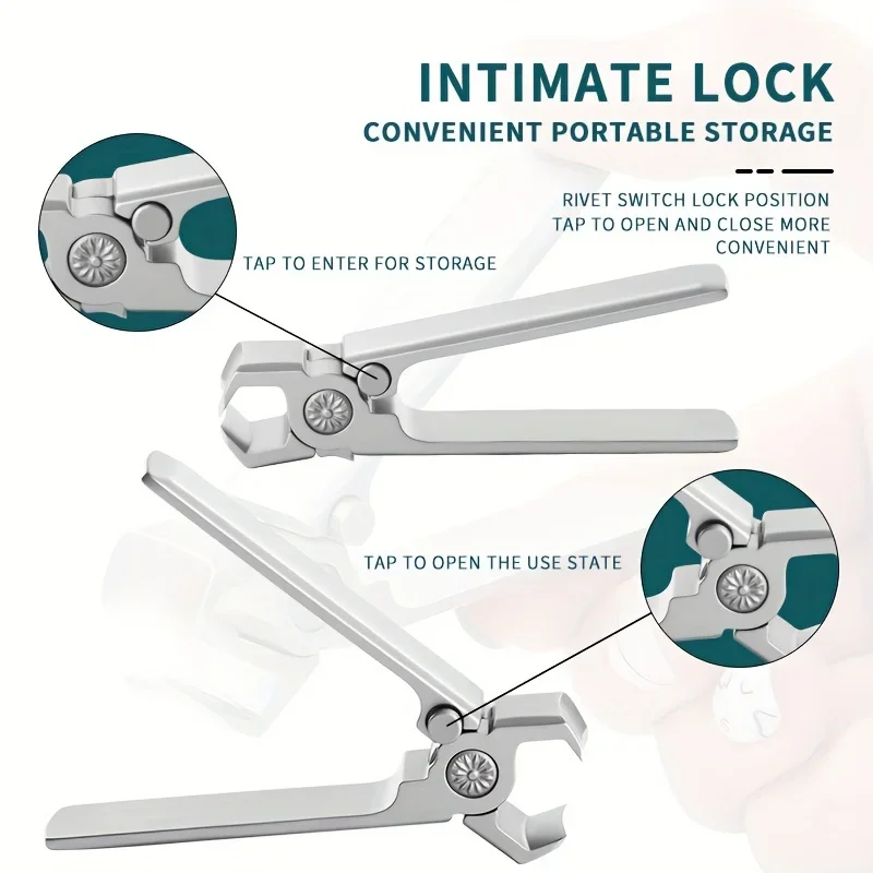 

Stainless Steel Nail Clippers, Wide Jaw, Concave Blade Edge, Unscented, Ideal for Thick Fingernail and Toenail Trimming