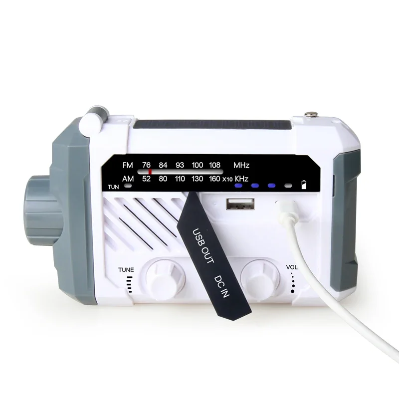 الجملة متعددة الوظائف الشمسية دينامو مصباح يدوي راديو المنزل اتجاهين تردد توقعات الطقس FM الفرقة راديو الإنترنت المحمولة