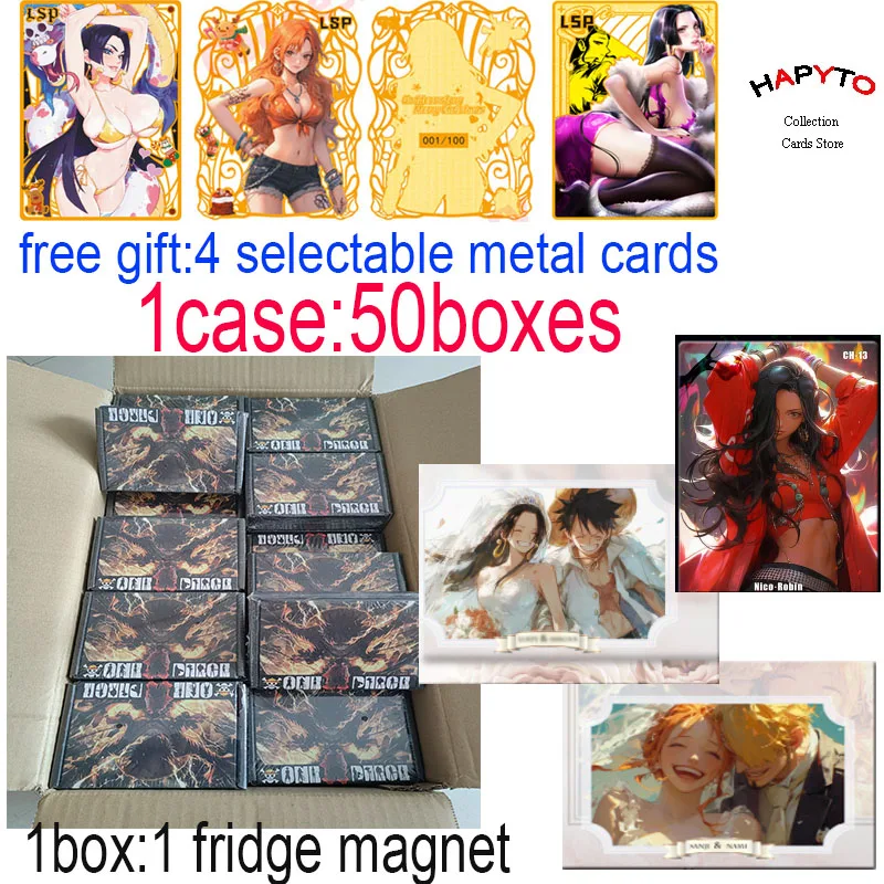 

2024 Newest Wholesale One Piece Collection Refrigerator Magnet Luffy Boa Robin Booster Box CCG ACG TCG Hobby Gift