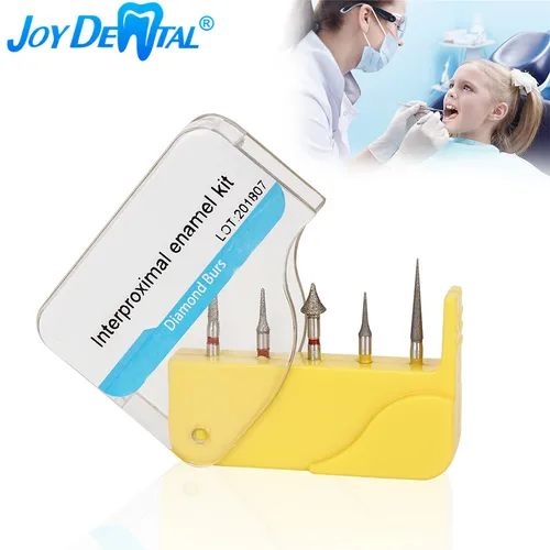 5 unids/caja Dental ortodoncia Kit de esmalte interproximal fresas de diamante para pieza de mano de alta velocidad corte pulido