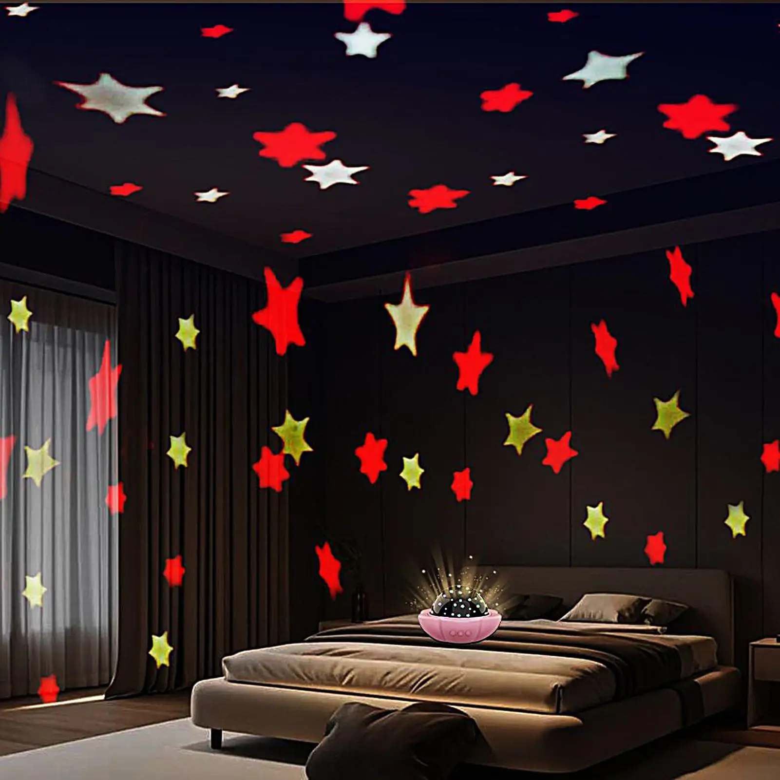 Proiettore per bambini Luce notturna Camera da letto Luce notturna Proiettore stellare Giocattolo per l'apprendimento precoce Lampada di proiezione a LED interattiva per mensola domestica