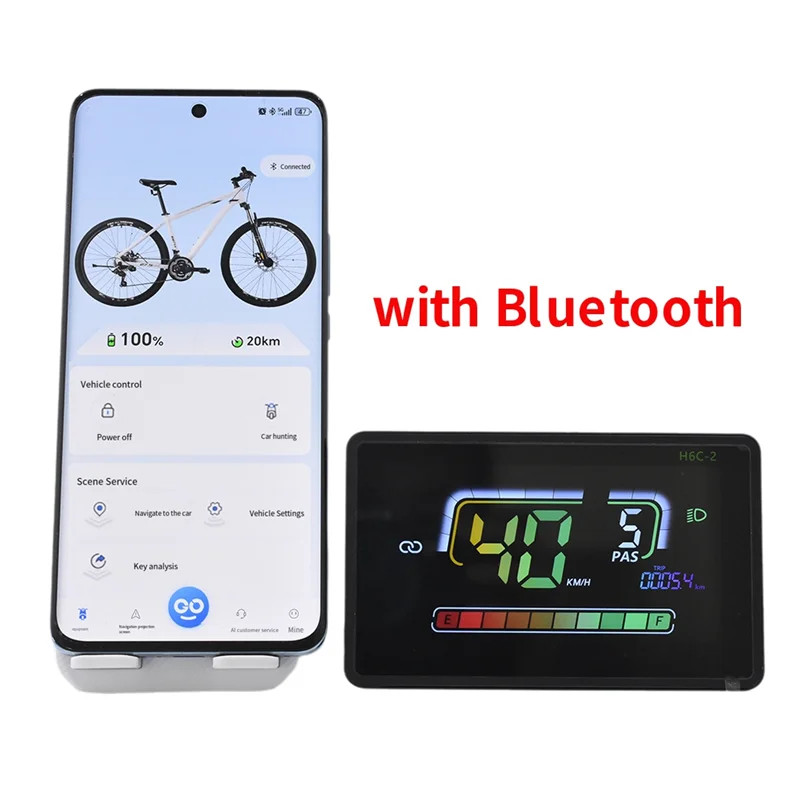 

H6C-2 электронный велосипед Bluetooth ЖК-дисплей счетчик электрический скутер спидометр приборная панель UART Formountain электрический велосипед 5PINABHT