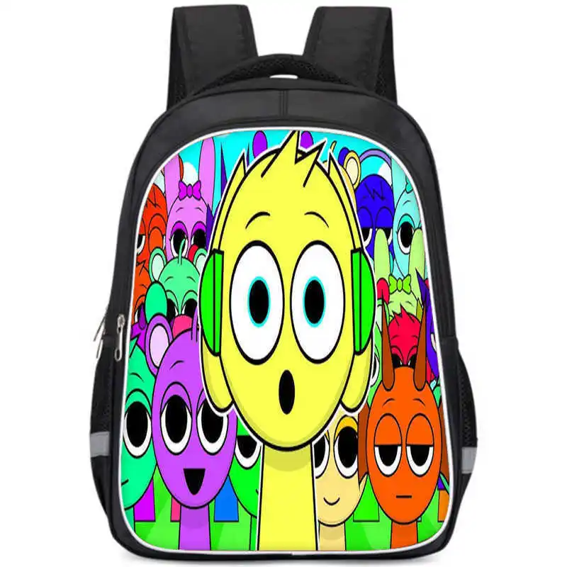 Incredibox Schoolbag Sprunki Backpack Double-layer Sprunki Backpack Student And Children\'s Mochila Pencial Bag Sprunki Backpack