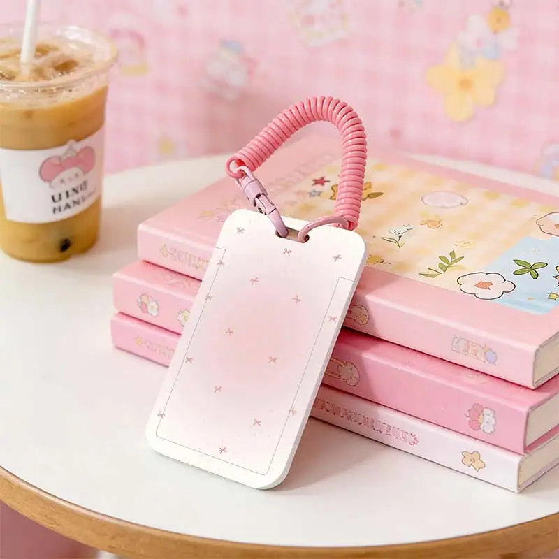 Cards Cover for Credential Badge Holder Kpop Photocard Holder Student Bus/Meal Card Protection Case Pendant Keychain