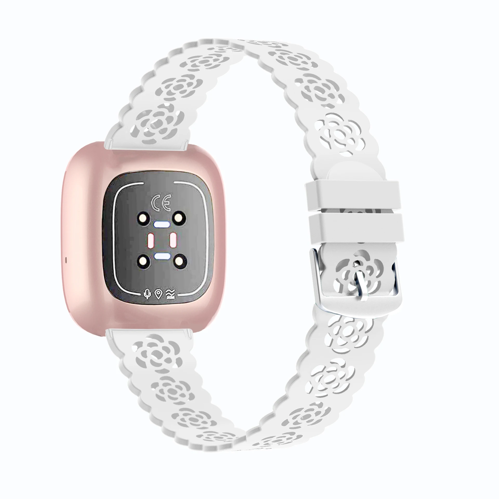 Bracelet de montre en silicone pour Fitbit Versa, fleur douce, évider, 4, 3, 2, 1, Lite, fouet, bracelet, été, 2022