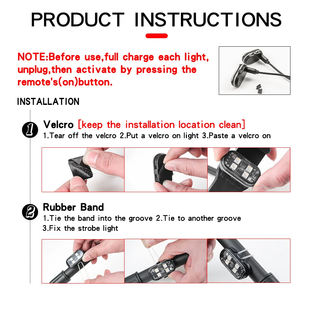 2/4pcs Wireless LED Strobe Lights Car Decor Atmosphere Light, 8 Colors Rechargeable Led Lights Anti-Collision LED Warning Light - Image 2