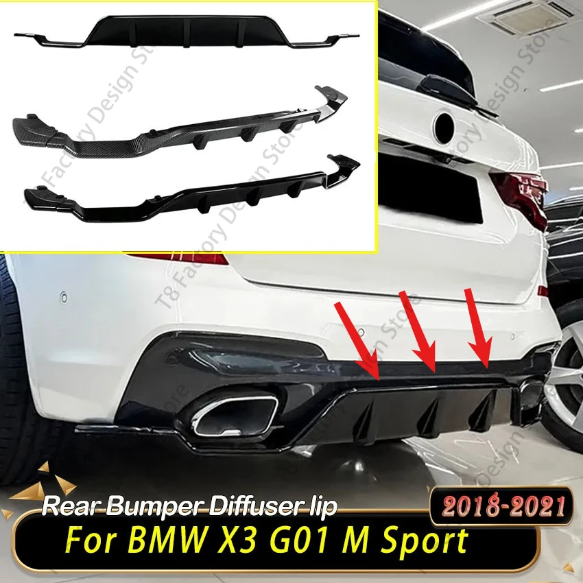 

Car Rear Bumper Diffuser Lip for BMW X3 G01 M Sport 2018 2019 2020 2021 Tail Splitter Spoiler Plate Body Kits Exterior Tuning