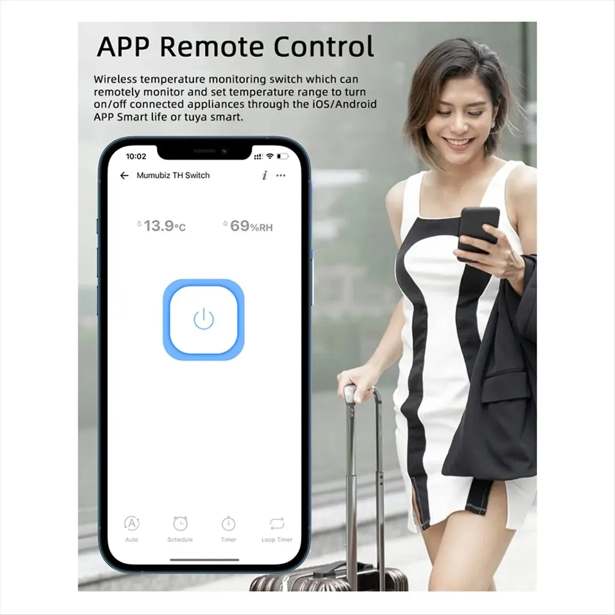 For EWelink Smart WiFI Switch Temperature and Humidity Monitoring 16A 3000W Switch with TH Sensor,for Alexa,Google HomeA