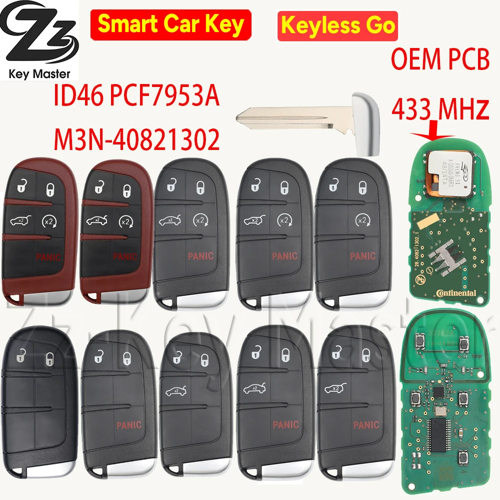 

Zz ID46 PCF7953A оригинальный 433 МГц печатная плата бесконтактный автомобильный ключ дистанционного управления для Jeep Grand Cherokee Dodge Durango зарядное устройство Chrysler