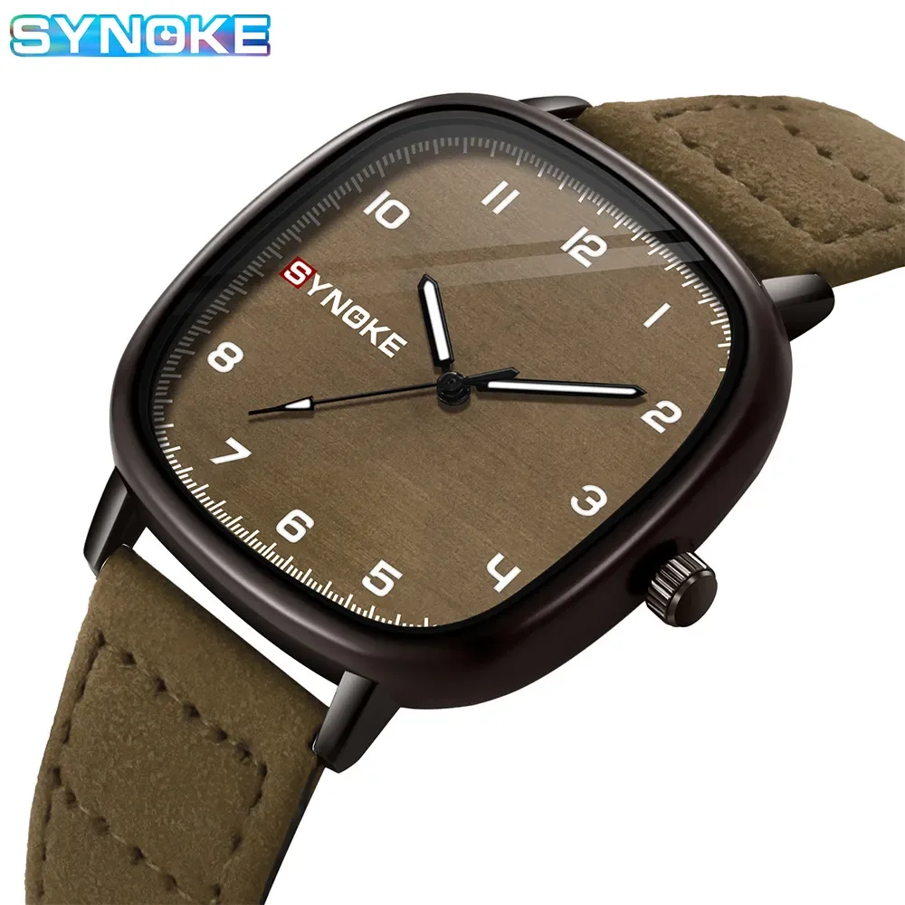 Synoke Mannen Quartz Horloge Mode Eenvoudige Zakelijke Riem Quartz Horloge Voor Mannen Horloge Student Polshorloge Sport Niet Mechanisch