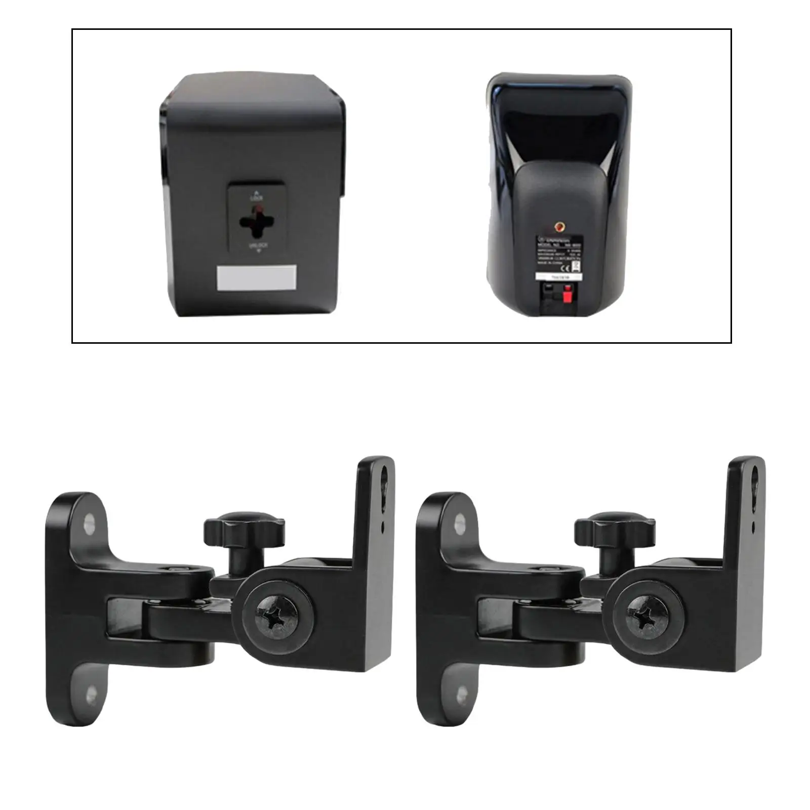 2Pcs Speaker Holder Professional Wall Mounted for Study Room Office Bedroom