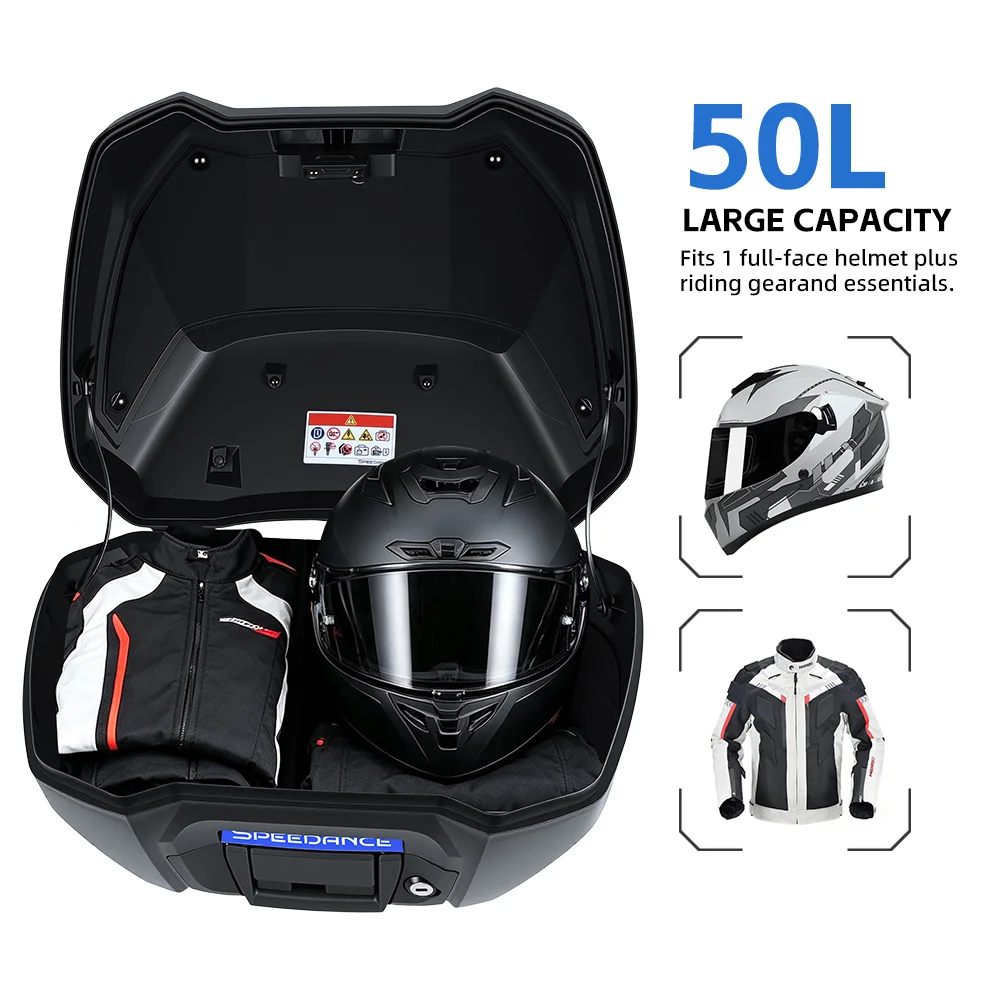 Motorcycle Storage Top Box 50L Customized For Honda NSS750, Fast Disassembly Design, Supports Original Vehicle Key Lock