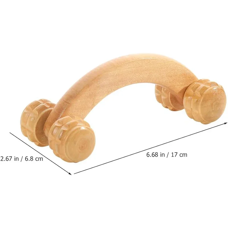 Rodillo de masaje de madera de mano, tejido de terapia de madera para calmar el cuello, tallado corporal, dragado meridiano, pérdida de peso, se puede usar