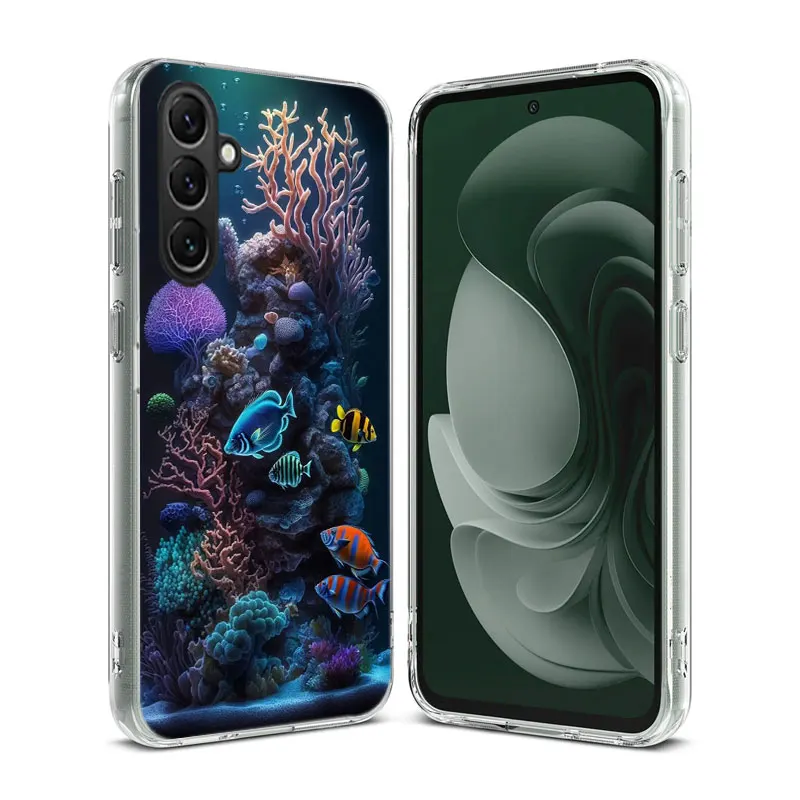 Coral Reefs and Their Small Fish Clear Phone For Samsung Galaxy A52S A42 A32 A22 A12 A02S A70 A50 A40 A30 A20 A20E A71 A51 A41 A