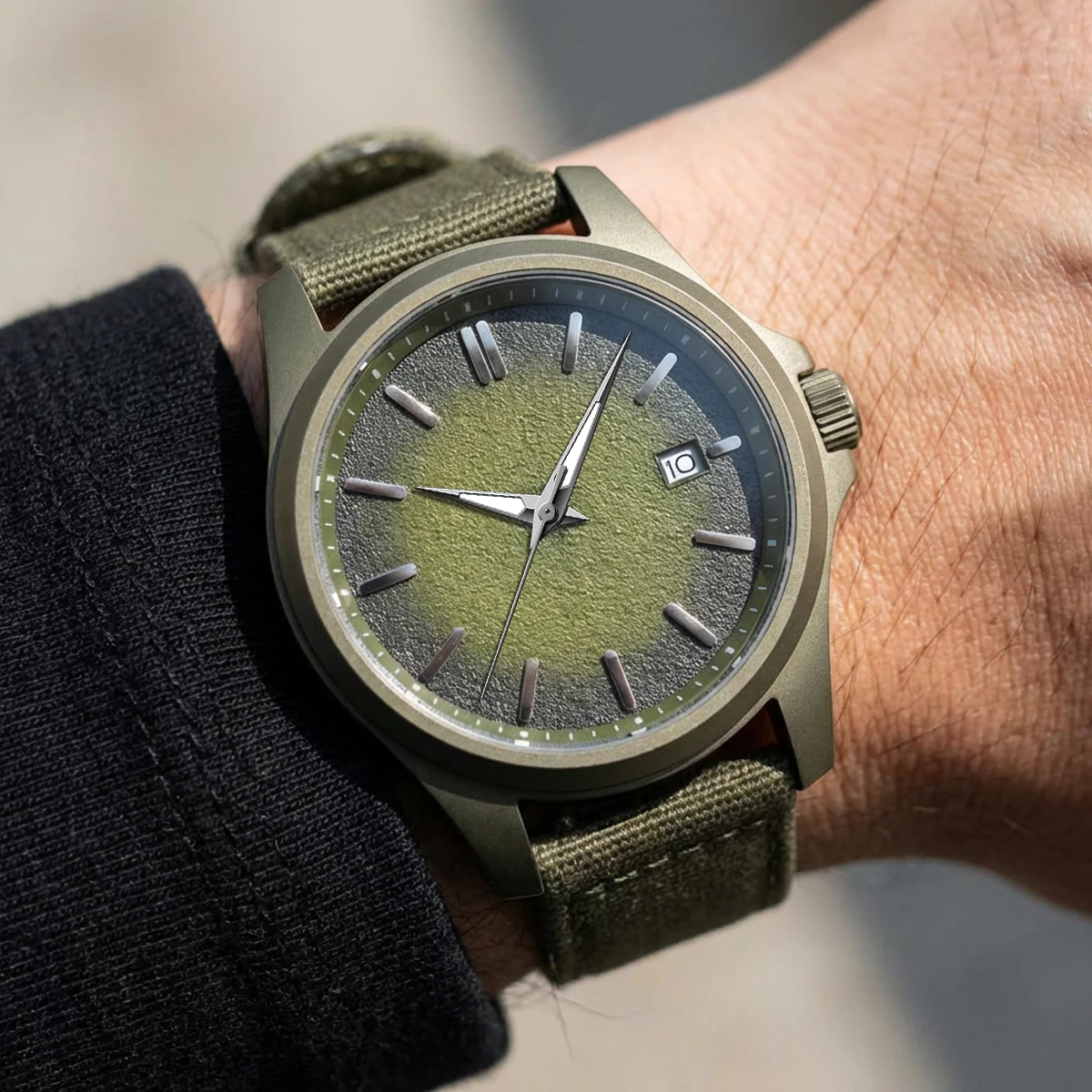 35mm Matte Radial Texture Frosted Gradient Date Watch Dial for Seiko NH35 NH36 Automatic Movement No Logo Mod Parts Replacement