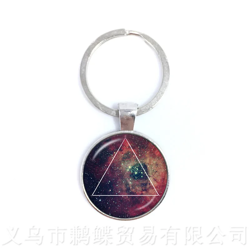 Nebula Space Keychains Astronomy Geek Pendant Sci-fi Science Galaxy Space Glass Dome Keyring Gift For Men Women Child Pendant