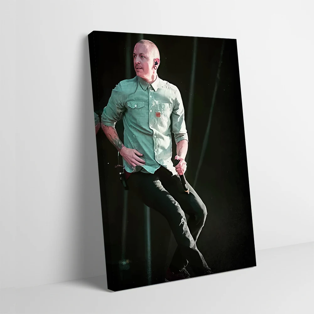 Chester Bennington Performing Live Printed Poster Customizable Pictures Wall Art Canvas Painting for Room Decorating Interior