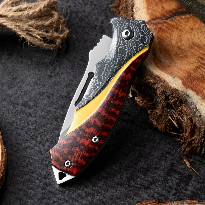 2024Mini multifunctional folding knife made of stainless steel for outdoor use, EDCpocket knife of high hardness