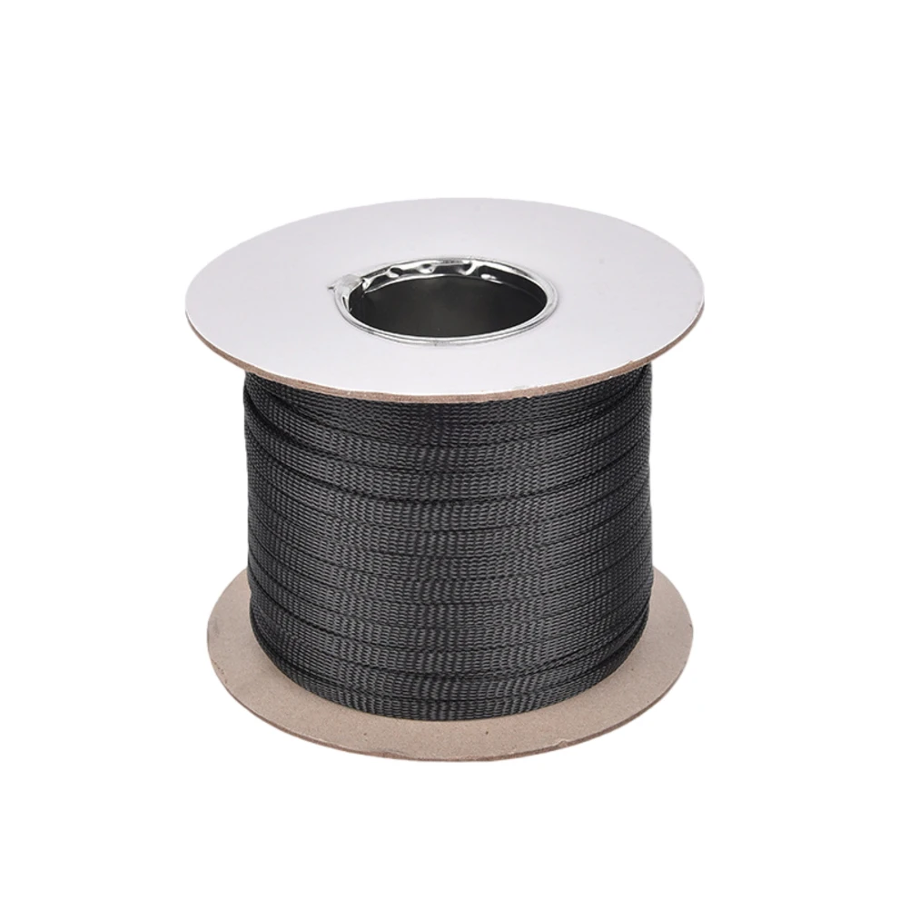 For braided PET Nylon Cable Sleeve 100 Meter Black for Wire Protection Cables Harnesses Flame Retardant V1 Rated