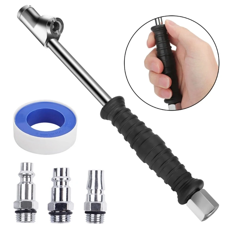 Tire Chuck Double Head Truck Vehicle Auto Air Inflator Tool 1/4 Inch Adapter Dropship