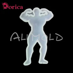 Dorica Muscular Man Resin Epoxy Mold Diy Handmade Silicone Chocolate Lollipop Mould Cake Decorating Tools Kitchen Bakeware