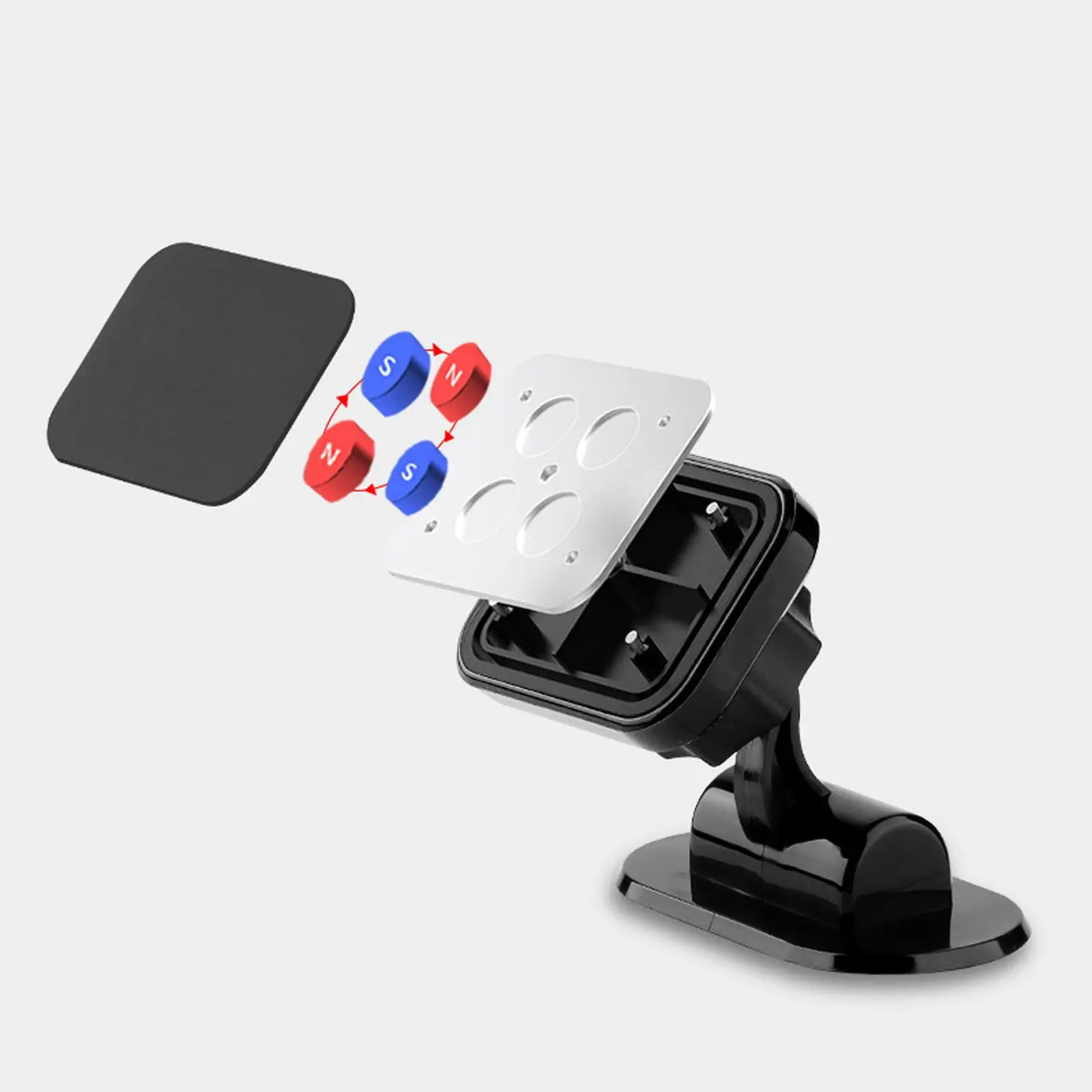 Phone holder for the ventilation, 360 degree rotatable, adjustable, magnetic,