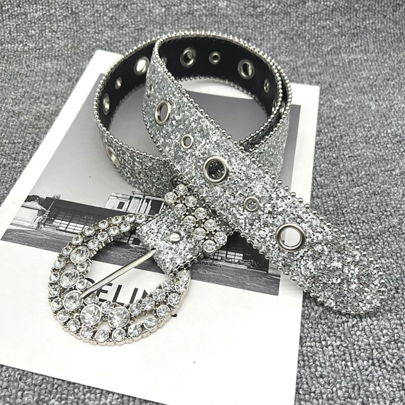 

MXMB Luxury Strap for Rhinestone Belt Western Crystal Studded Belt Cowgirl Cowboy Bel