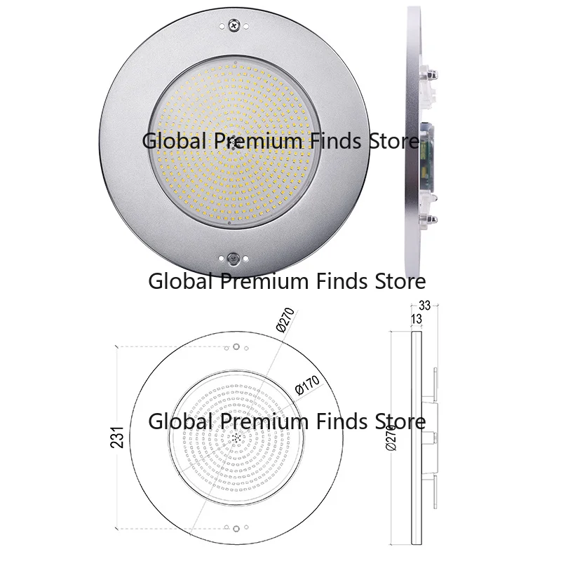 Sealed 316L Stainless Steel Recessed Pool Light Single Color RGB Color Changing Embedded Underwater Wall Lamp IP68