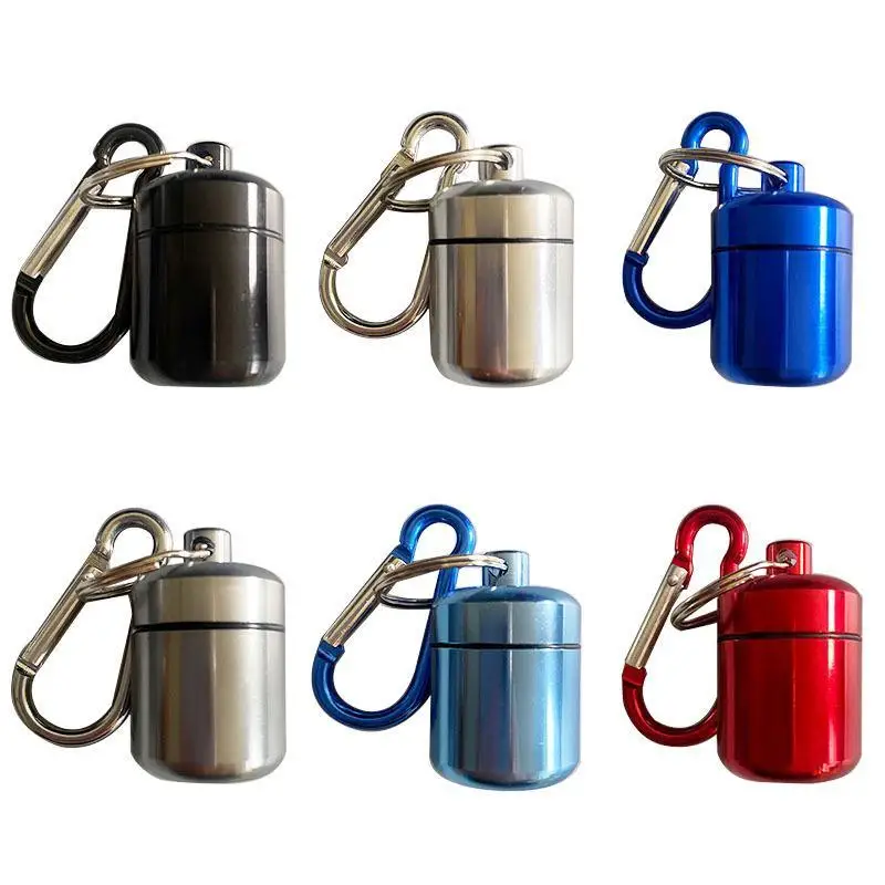 Portable Mini Pill Case Keychain Box Waterproof Travel Container Bottle With Keyring For Medicine Ear Plug Jewelry