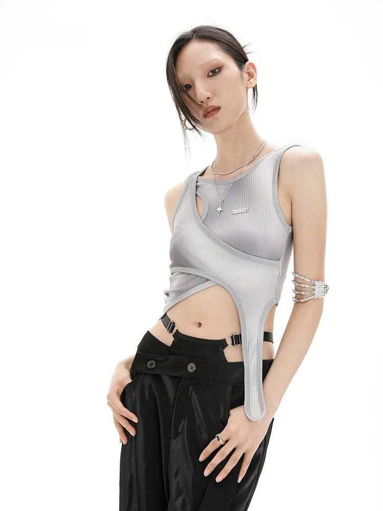 

Original YWIS EVA Spicy ort Crop Top Asymmetric Design ex Spring Summer Vest Faionable Young Women's Clothing