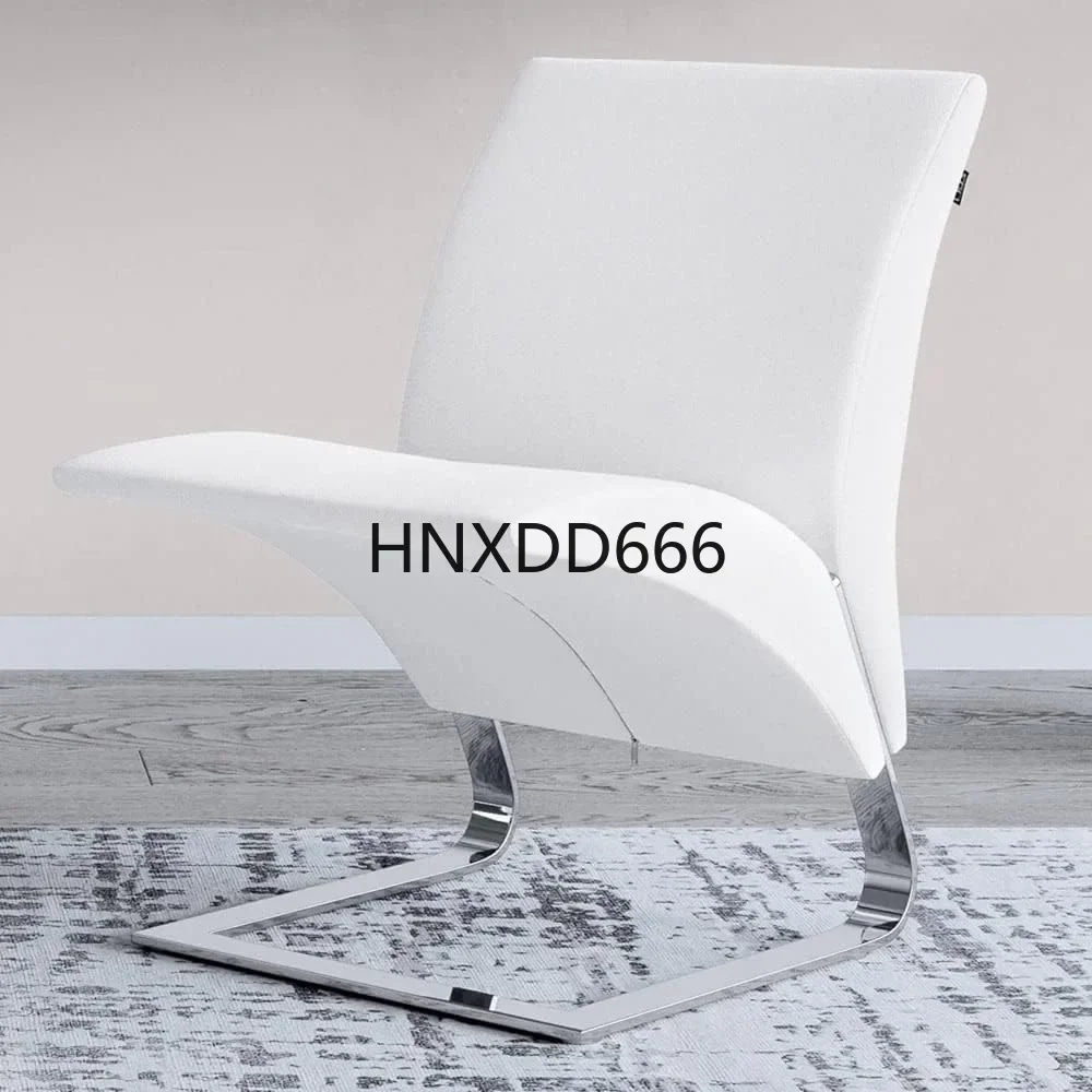 Furniture Modern Bouncee Chair - White Cashmere with Polished Chrome Base