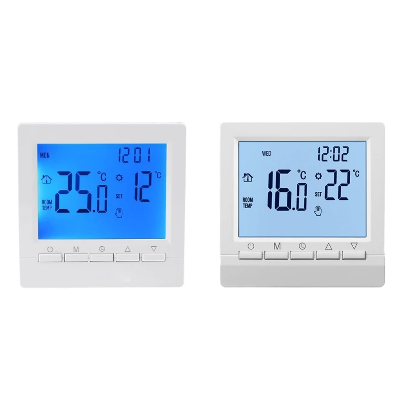 Gas Boiler Thermostat Weekly Programmable Room Heating Wall Mount Temperature